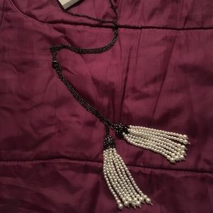 NWT - Topshop long necklace - white